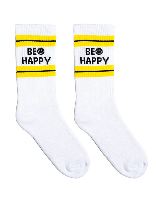 "Be Happy" Unisex Classic Crew Socks - In Pursuit Mobile Boutique || Apparel, Accessories & Gifts Saint John, New Brunswick