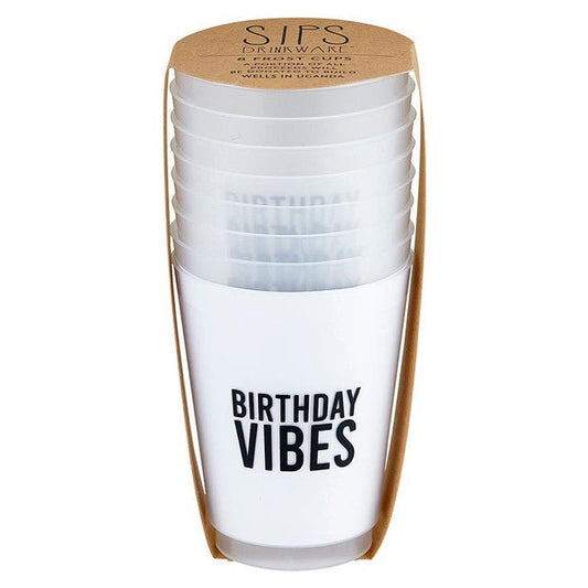 "Birthday Vibes" Plastic Party Cups (Set of 8) - In Pursuit Mobile Boutique || Apparel, Accessories & Gifts Saint John, New Brunswick