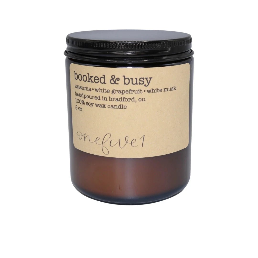 "Booked & Busy" 8oz Soy Candle - In Pursuit Mobile Boutique || Apparel, Accessories & Gifts Saint John, New Brunswick