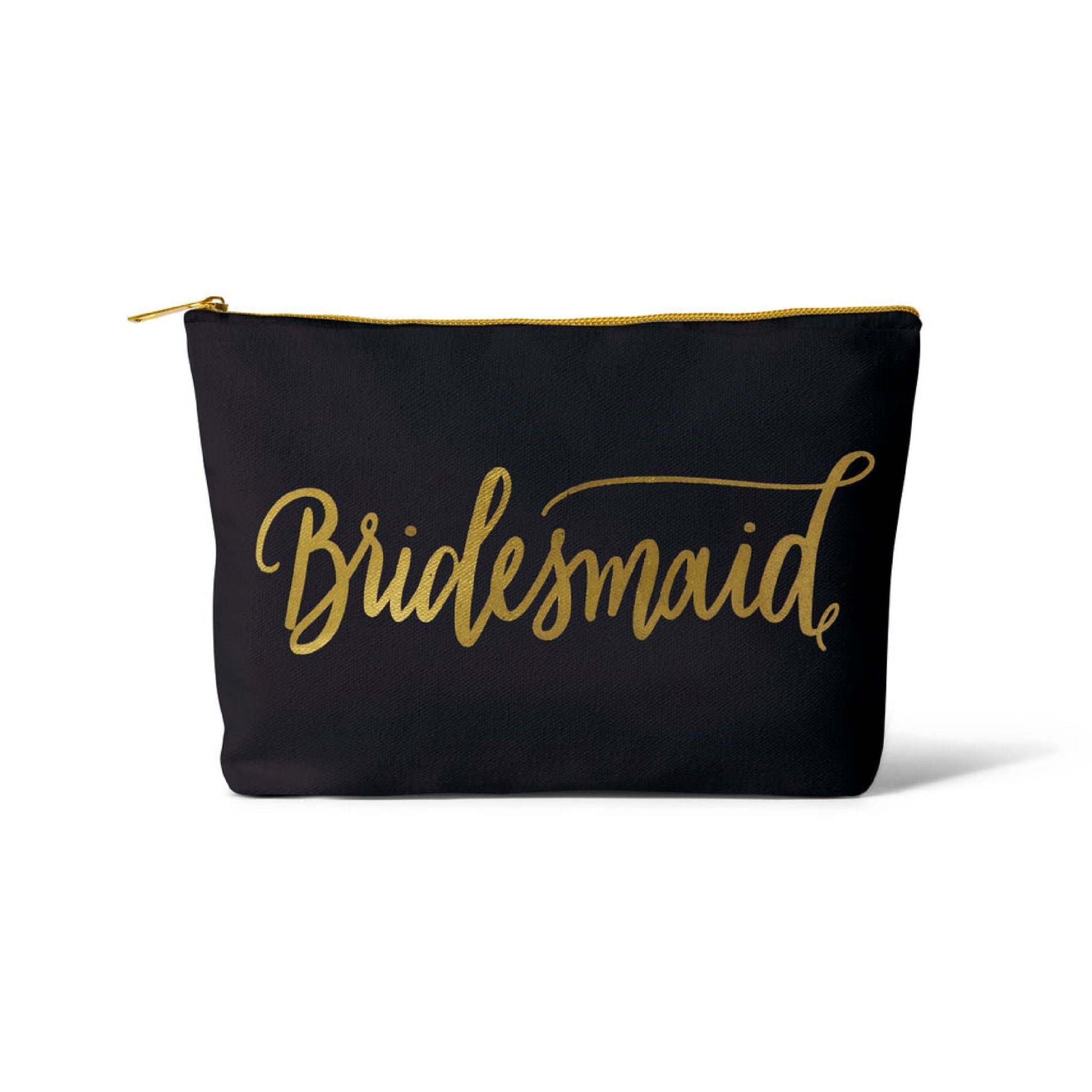 "Bridesmaid" Makeup Bag (Black Canvas) - In Pursuit Mobile Boutique || Apparel, Accessories & Gifts Saint John, New Brunswick