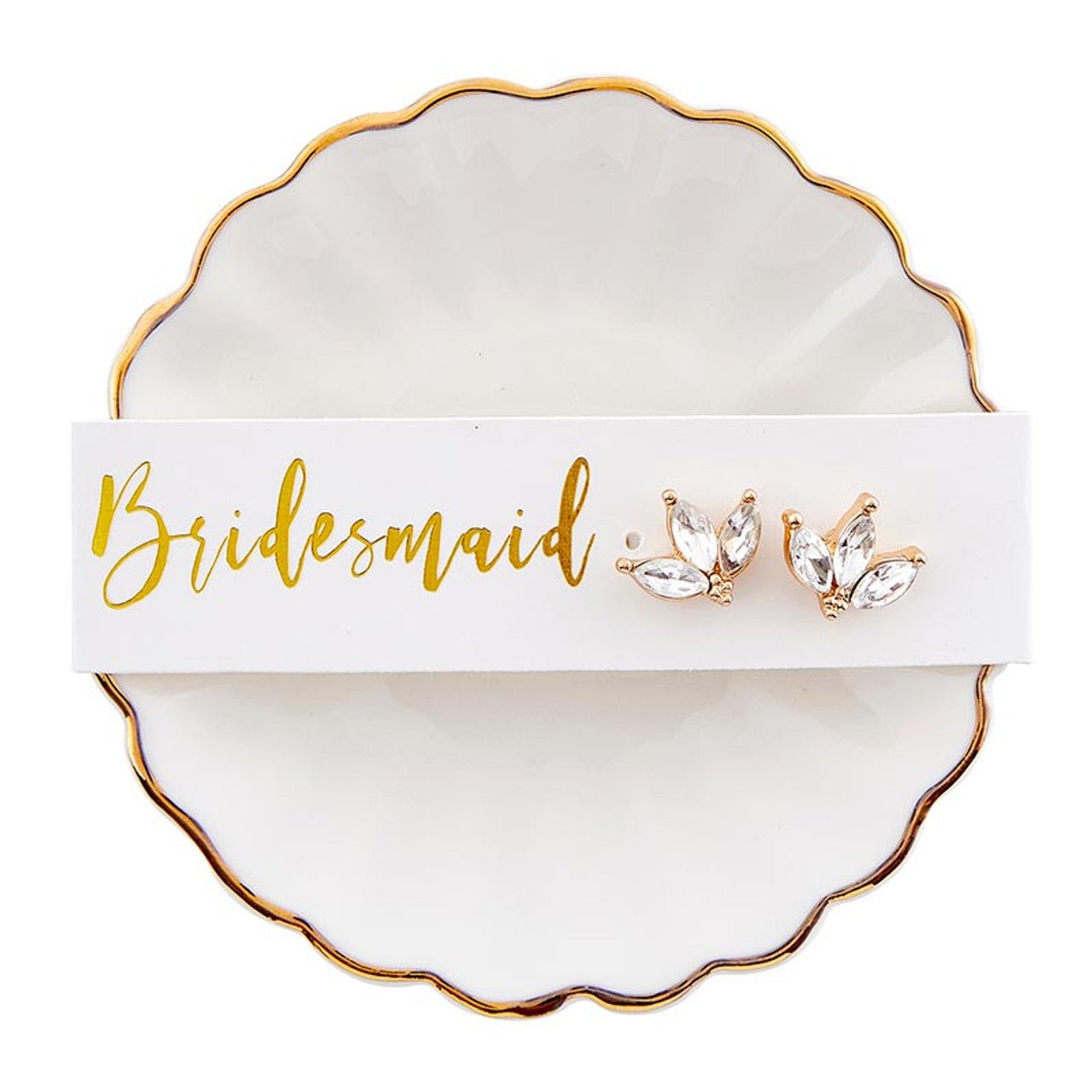 "Bridesmaid" Trinket Tray & Earring Set - In Pursuit Mobile Boutique || Apparel, Accessories & Gifts Saint John, New Brunswick