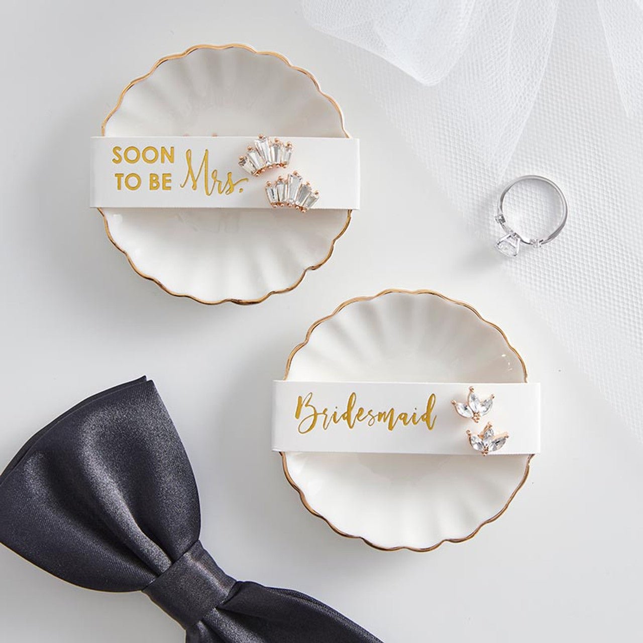 "Bridesmaid" Trinket Tray & Earring Set - In Pursuit Mobile Boutique || Apparel, Accessories & Gifts Saint John, New Brunswick