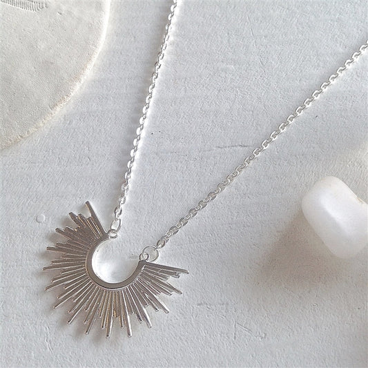 "Cascade" Sunburst Charm Necklace (Silver) - In Pursuit Mobile Boutique || Apparel, Accessories & Gifts Saint John, New Brunswick