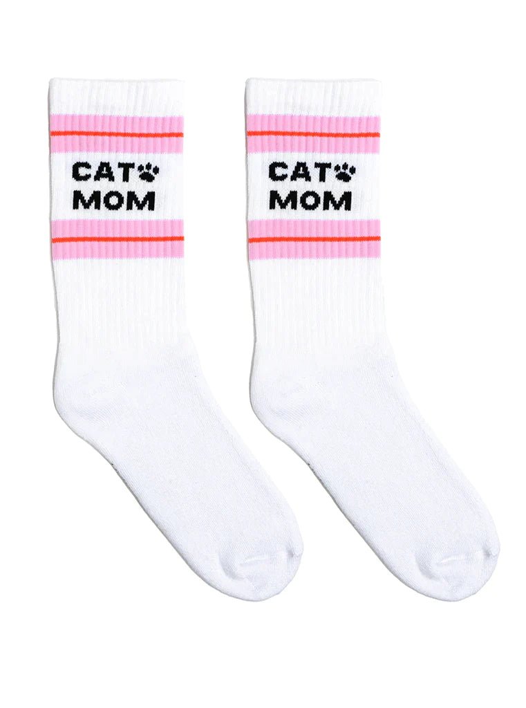 "Cat Mom" Unisex Classic Crew Socks - In Pursuit Mobile Boutique || Apparel, Accessories & Gifts Saint John, New Brunswick