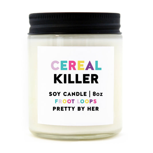 "Cereal Killer" | 8oz Soy Candle - In Pursuit Mobile Boutique || Apparel, Accessories & Gifts Saint John, New Brunswick