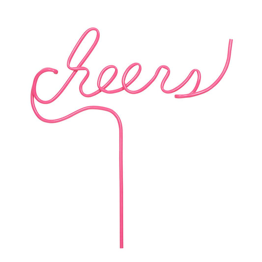 "Cheers" Word Straw - Pink - In Pursuit Mobile Boutique || Apparel, Accessories & Gifts Saint John, New Brunswick