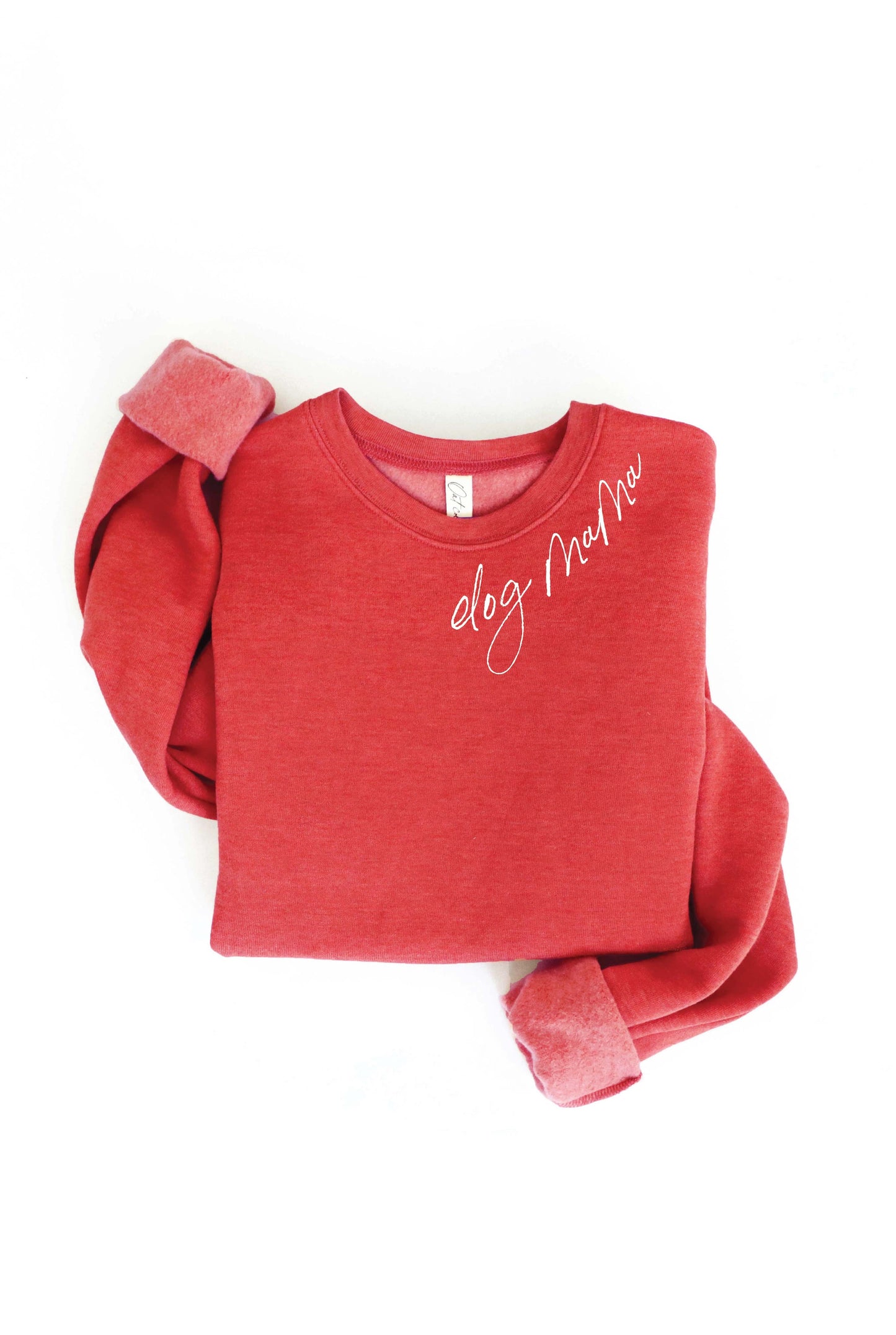 Dog Mama Graphic Sweatshirt (Script) - Cranberry Heather