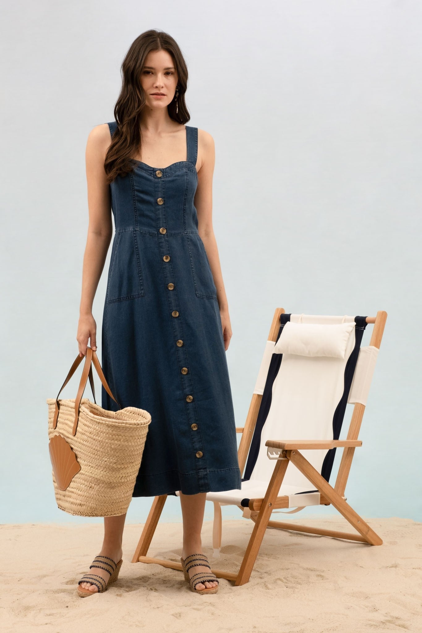 Dark Chambray Button Down Maxi Dress - In Pursuit Mobile Boutique || Apparel, Accessories & Gifts Saint John, New Brunswick