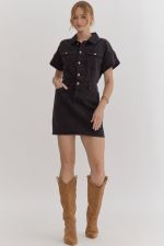 Collared Button Front Shirt Dress