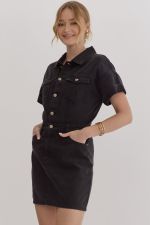 Collared Button Front Shirt Dress