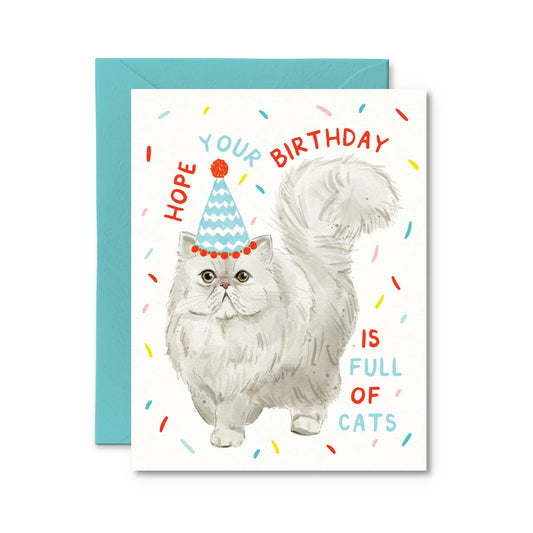 "Hope Your Birthday is Full of Cats" Birthday Card