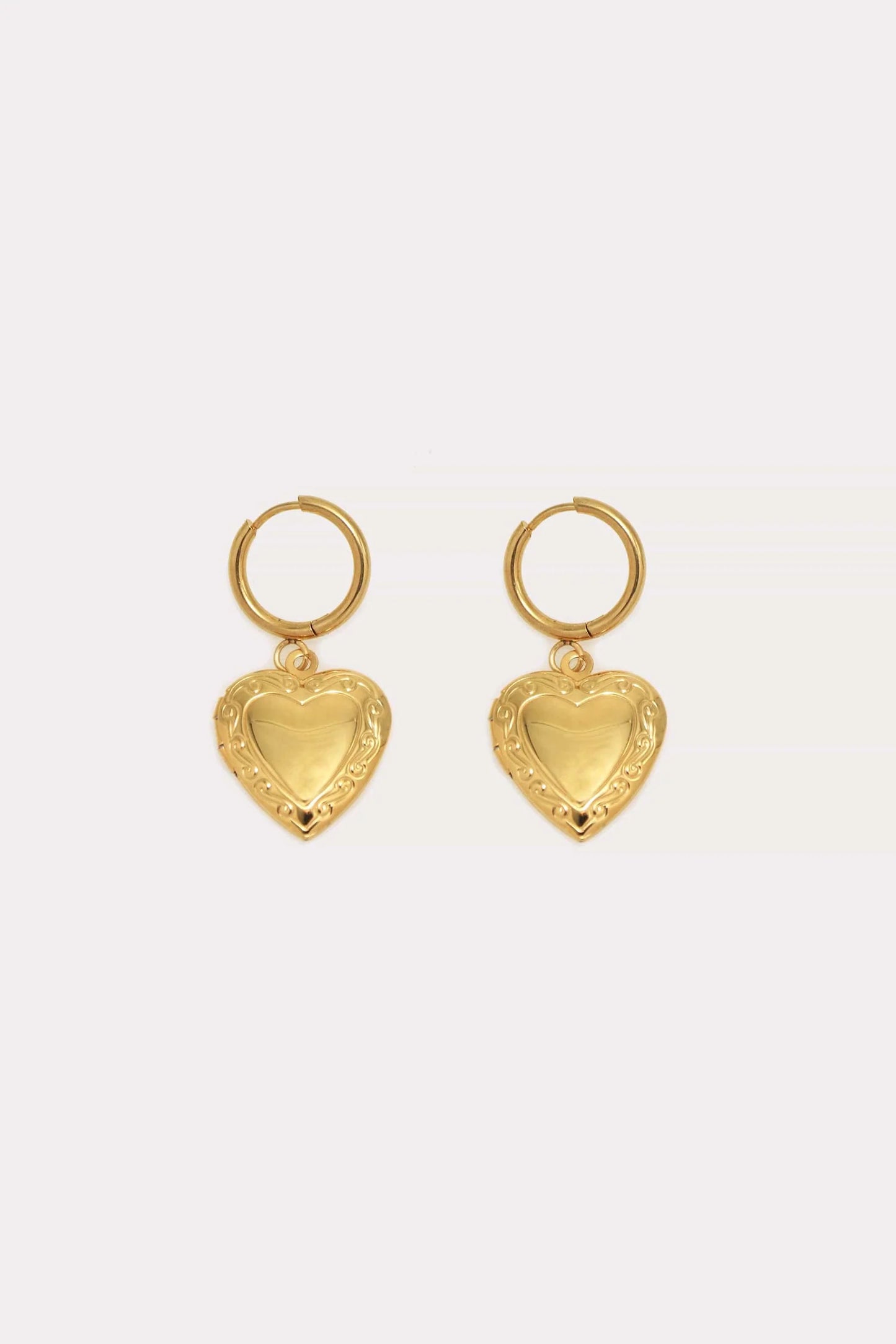 *ALICIA'S PICK* || Gold Heart Locket Earrings