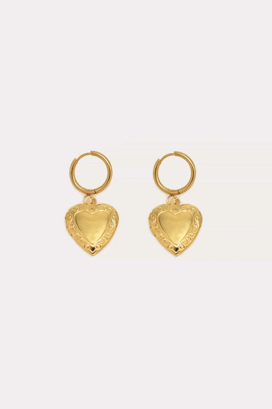 *ALICIA'S PICK* || Gold Heart Locket Earrings