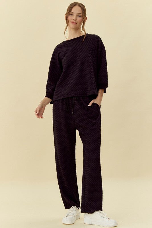 Textured Loungewear - Elastic Waist Pants - In Pursuit Mobile Boutique || Apparel, Accessories & Gifts Saint John, New Brunswick