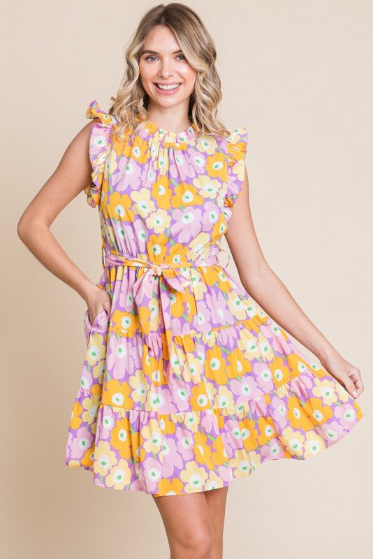 Vibrant Floral Print Dress w/ Pockets - In Pursuit Mobile Boutique || Apparel, Accessories & Gifts Saint John, New Brunswick