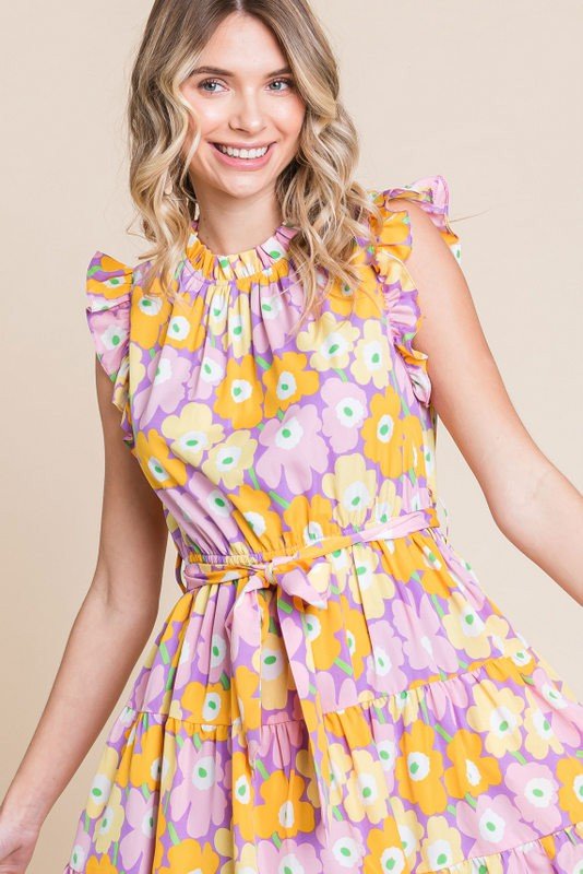 Vibrant Floral Print Dress w/ Pockets - In Pursuit Mobile Boutique || Apparel, Accessories & Gifts Saint John, New Brunswick