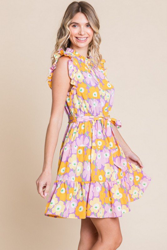 Vibrant Floral Print Dress w/ Pockets - In Pursuit Mobile Boutique || Apparel, Accessories & Gifts Saint John, New Brunswick