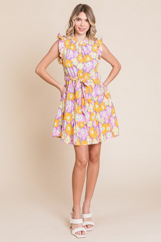 Vibrant Floral Print Dress w/ Pockets - In Pursuit Mobile Boutique || Apparel, Accessories & Gifts Saint John, New Brunswick