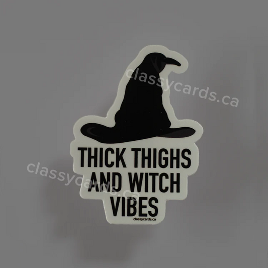 "Thick Thighs & Witch Vibes" Vinyl Sticker