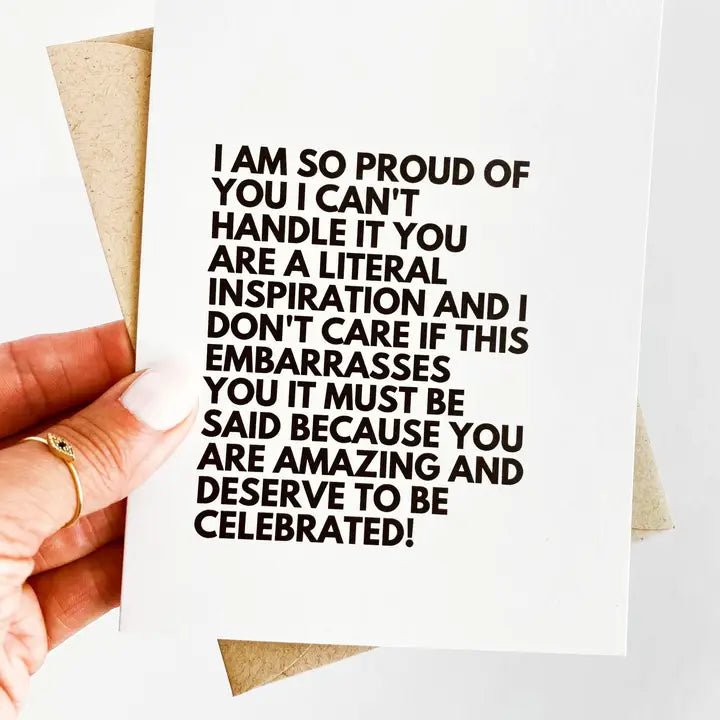 "You Deserve to be Celebrated!" Proud Rant Celebration Card - In Pursuit Mobile Boutique || Apparel, Accessories & Gifts Saint John, New Brunswick