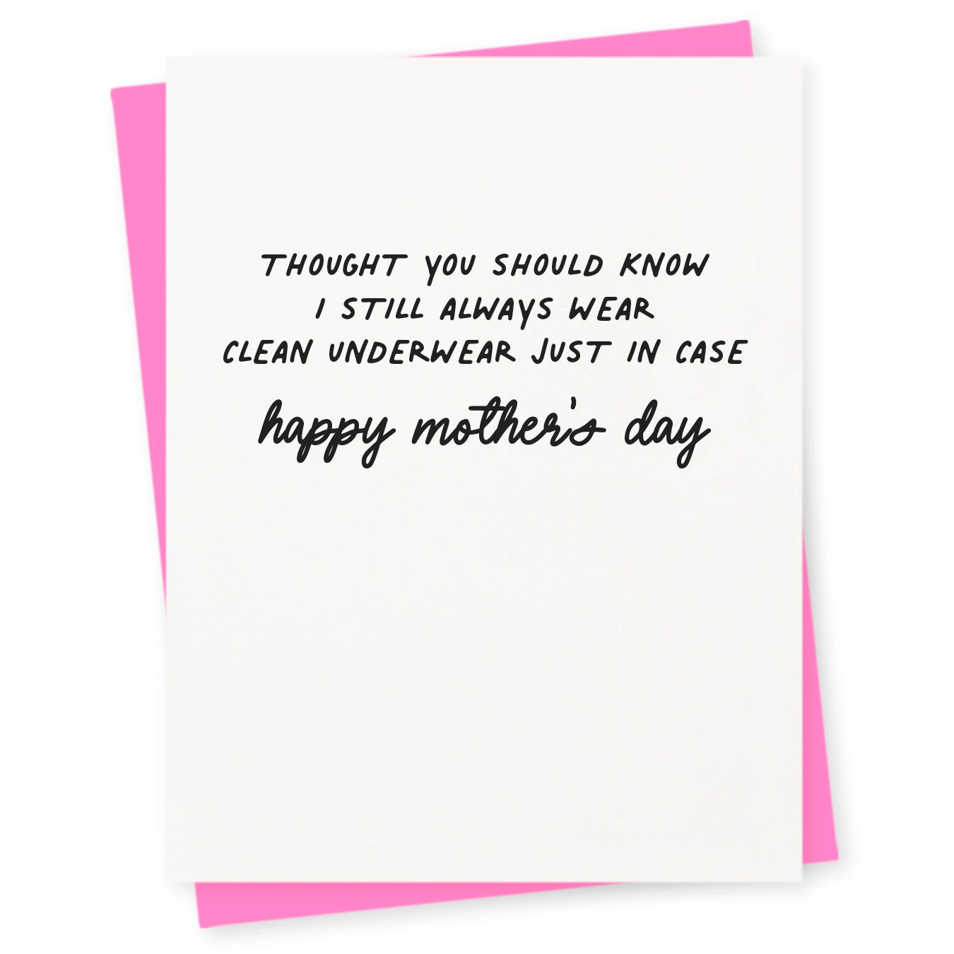 "I Always Wear Clean Underwear" Happy Mother's Day Card