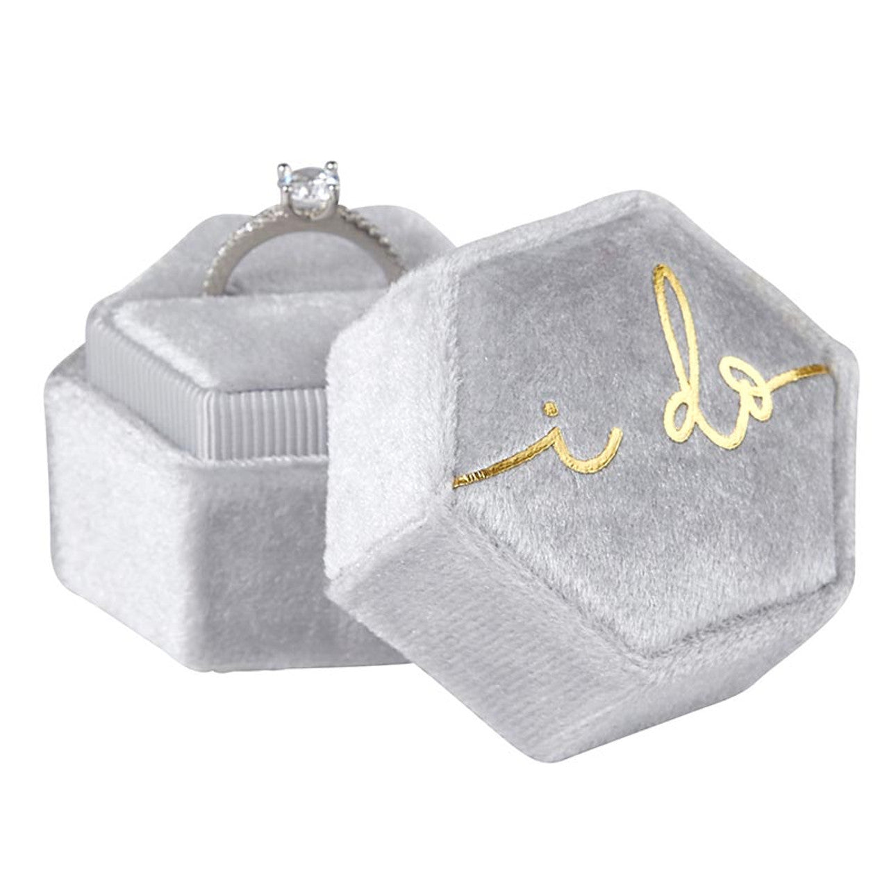 "I Do" Velvet Ring Box